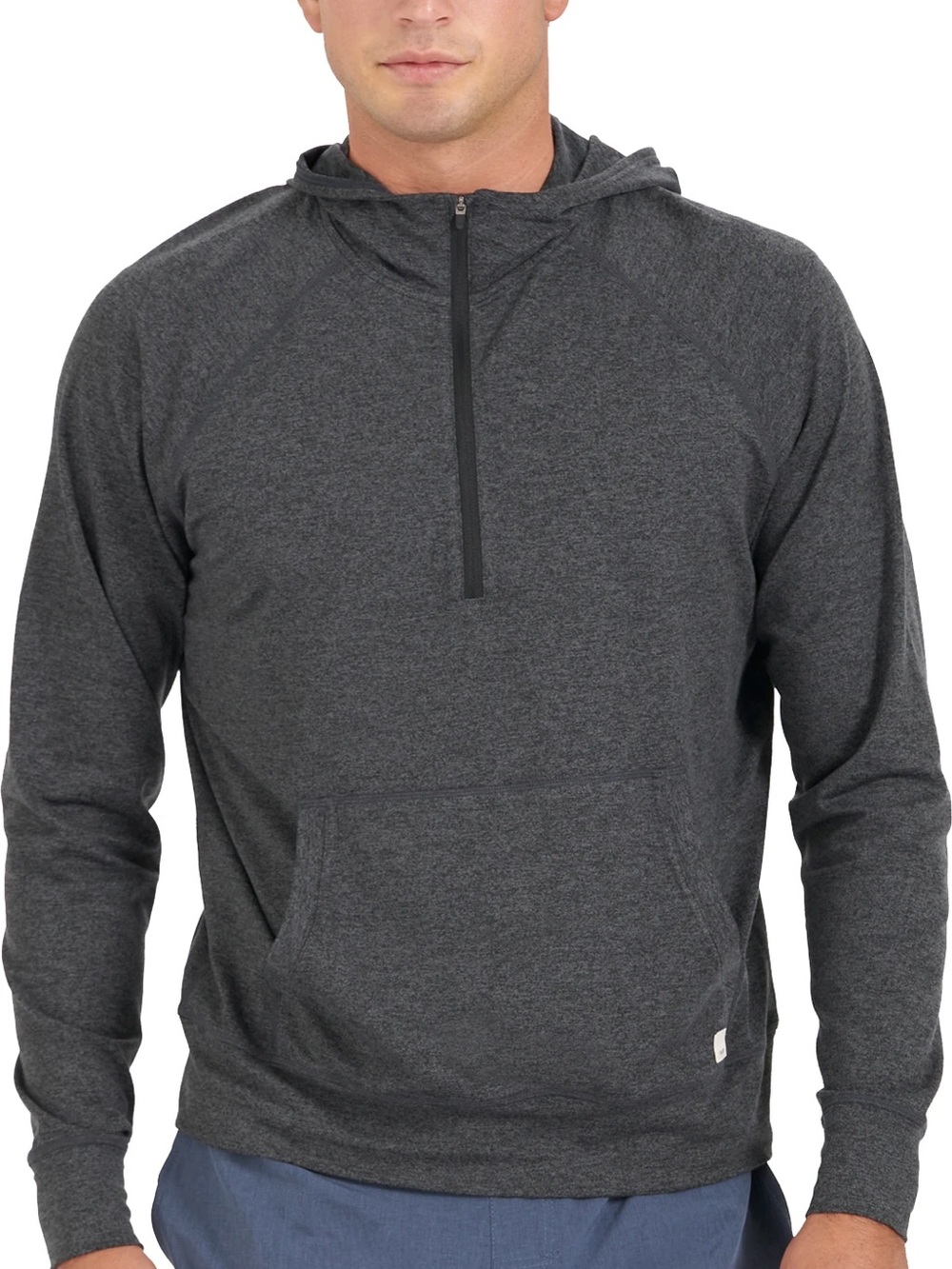 Vuori Ponto Performance 1/2 Zip Hoodie Warm Gray Heather Mens Size Large